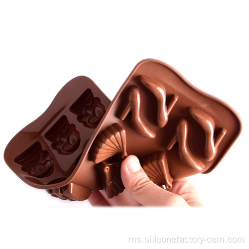 Kasut tumit tinggi cetakan coklat
